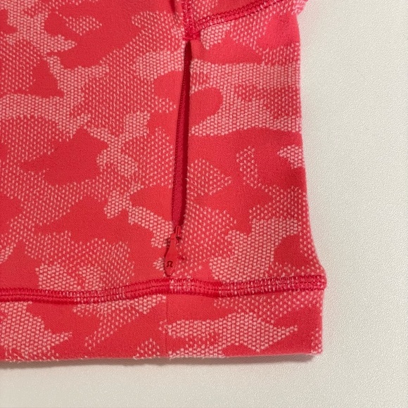 Lululemon Its Rulu Run Cropped Half Zip Heritage Camo Jacquard Raspberry Pink 0 - Picture 13 of 16